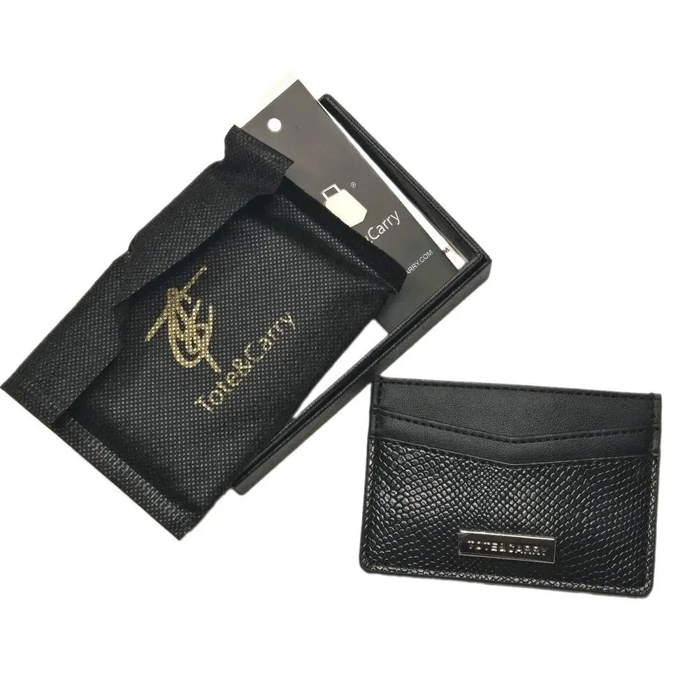 Tote & Carry Black Python Print Card Holder Wallet New with Tags